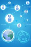 Social Network Concept with Abstract People and Earth Globe